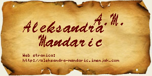 Aleksandra Mandarić vizit kartica